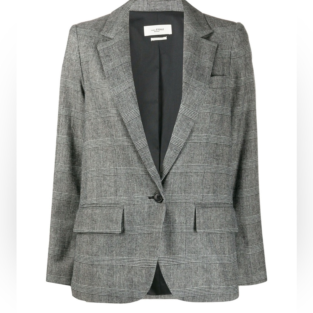 Isabel Marant Checkered Single Button Blazer - image 5